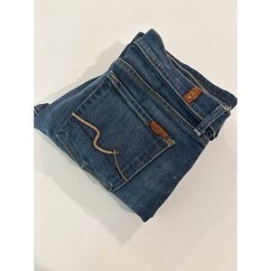 7 For All Mankind Long Legs Bootcut Denim Jeans Blue Womens Size 30 U075N121U